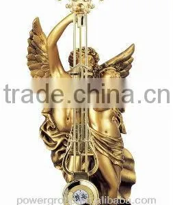 Golden Clock for Lovers Gift Women and Men Table Clock Imitation Copper Crafts Wedding Gift Clock thumbnail-1