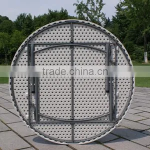 160 HDPE Plastic Folding Round Table With One Piece on Top thumbnail-2