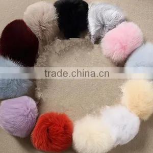2015 Colorful Dyed Customize Real Fox Fur Pom Poms / Pompom Keychain Quality Choice thumbnail-2