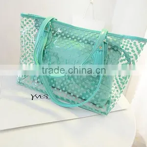Fashion and Durable Hot Green Wave TPU Tote Bag for Wholesale thumbnail-5