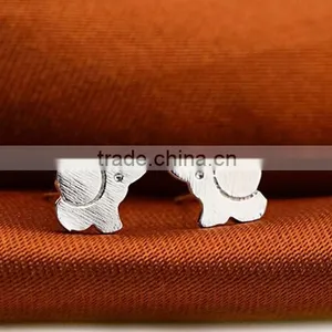 925 Sterling Silver Cute Lovely Elephant Animal Post Stud Earring thumbnail-1