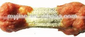 MJN19A Chicken & Small Fishskin Pressed Bone Dumbbell(10cm) thumbnail-1