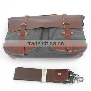Full Grain Leather Vintage Shoulder Bag Man Messenger Laptop Bag thumbnail-3