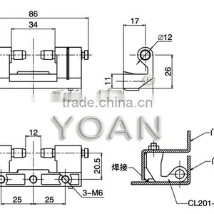 Top Security Sandblasting Zinc Die-casting Fixing Hinge thumbnail-3