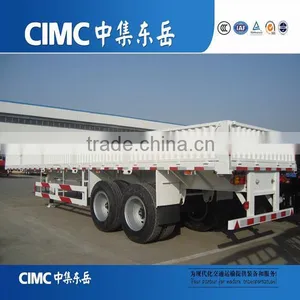 CIMC 2 Axles 35Tons Flat Deck Sidewall Trailer With Truck Head Tractor thumbnail-5
