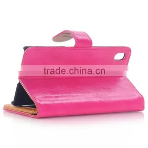Book Style Wallet Genuine Leather Cover Case For Sony Xperia Z4 thumbnail-4