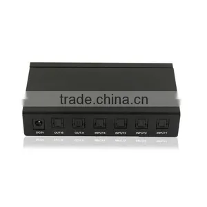Low Price Metal Case 2 TOSLINK SPDIF+2COAXIAL to TOSLINK+L/R RCA+3.5mm Audio Switch Converter thumbnail-1