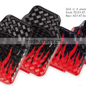 Fire Design 4PC Coloful Metallic Design Aluminum Car Floor Mat Wholesale thumbnail-1