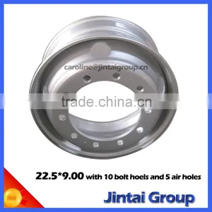 Steel Wheel for STR 22.5x9.00 With 10 Bolt Holes and 5 Air Holes From China Mailand Manufacture thumbnail-2