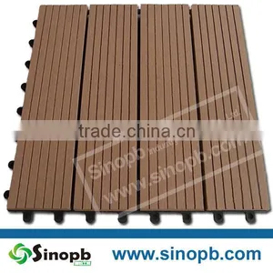 High Resistance to Moisture, Mildew Outdoor WPC Interlocking Decking Tiles, Plastic Base Composite Deck Tiles thumbnail-2