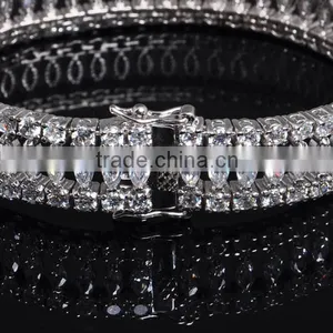 Wholesale 925 Silver Clear Diamond Stone Bracelet Jewelry thumbnail-2