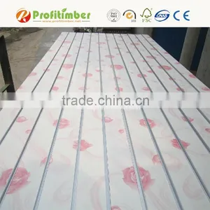 PVC Laminated MDF Grooved Board Aluminum Slatwall Panel thumbnail-1
