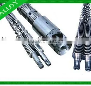 Bimetallic Conical Twin Screw Barrel for SJSZ Extruder Machine for PP PVC PE ABS thumbnail-1