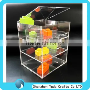 Handmade Clear Makeup Storage Box Acrylic Cosmetic Organizer Makeup Case thumbnail-1