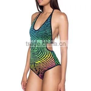 2016 Women Swimsuits 3D Print Hollow Beachwear Plus Size N2-296 thumbnail-1