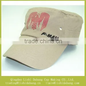 Cotton Twill Material Printed Army Hats, Flat Top Military Cap Travel thumbnail-1