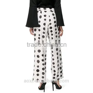 Oem Clothes Supplier Ltweight Dot Print Formal Wear Fashion Loose Pants for Women thumbnail-2