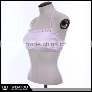 Wholesale Monogrammed Seersucker Bandeau Top With Ruffle thumbnail-2