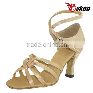 EVKOO Dance Shoes Light Khaki Color Indoor Dancing Shoes Latin thumbnail-1