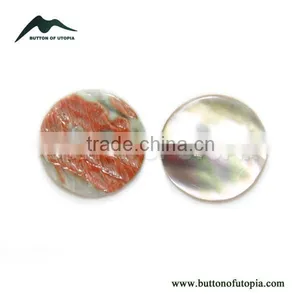 2 Holes Fancy Natural Abalone Haliotis Shell Buttons thumbnail-1