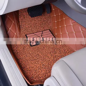5D Green PVC Wire Coil Material 3pcs Full Set Car Mats Fit All Cars thumbnail-3