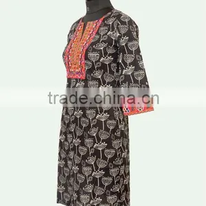 Black Embroidery Ladies Kurtis thumbnail-2