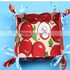 Rectangle Folding Washable Woven Fabric Baking Bread Basket thumbnail-3