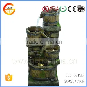 Trade Assurance Wood Tub Style Resin Crafts Garden Water Fountain thumbnail-1