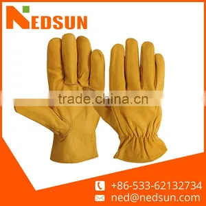 Durable Cow Leather Safety Soft Driver Gloves thumbnail-1