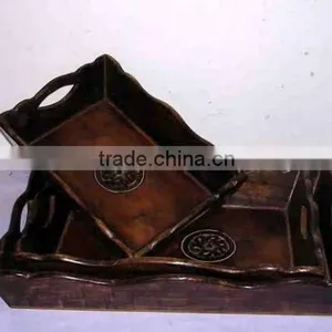 Antique Wood Serving Tray,Designer Wooding Serving Trays,Serving Trays thumbnail-1