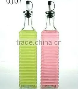 500ml New Style Nice Clear Square Glass Oil Bottle With ss Lid thumbnail-1