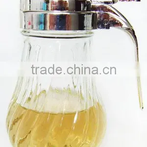 Clear Cylinder Glass Edible Oil Dispenser Jar With Plastic Handle Cap thumbnail-1