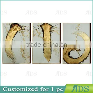 New Collection Canvas Wall Art Oil Paint With Gold Leaf thumbnail-3