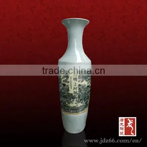 Hand Painting 1.4 Meter High Chinese Porcelain Large Decorative Floor Ceramic Vases With Ching Ming River Map thumbnail-1