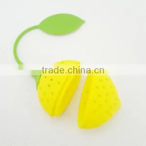 Lovely Strawberry Silicone Tea Infuser Strainer Herbal Spices Leaf by Silicone Strainer Color Yellow thumbnail-1