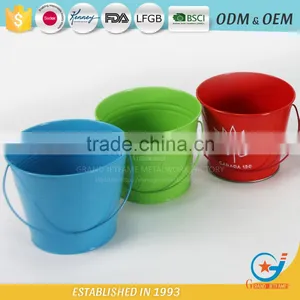 Garden Iron and Zinc Powder Coated Galvanized Flower Bucket Metal Bucket Plant Pots thumbnail-4