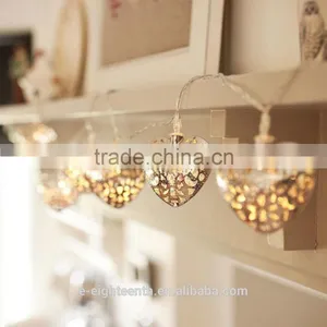 2016 Hot Seller Cheap Factory Warm White Solar Power 12 Heart LED String Lights for Outdoor Xmas Christmas Decoration thumbnail-2