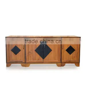 Buffet Console Brazil 4 Doors Natural Teak Wood Furniture thumbnail-2