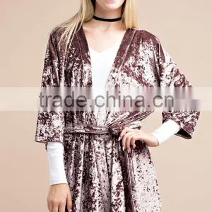 Fashion Party Wear 2017 New Arrivals Style Trendy Blouses Ladies Short Cardigan Super Soft Solid Velvet Clothing Wholesale thumbnail-2