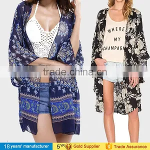 2014 Factory Wholesale Vintage Retro Boho Hippie Casual Chiffon Kimono Top thumbnail-1
