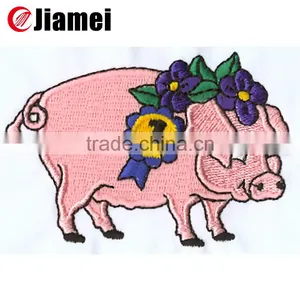 Custom Baby Stick-on Embroidered Pig Patches thumbnail-1