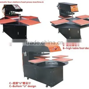 Automatic Four Stations T-shirt Garments Underwear Sports Automatic Heat Press Machine thumbnail-4
