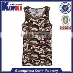 Organic 100 Cotton Camouflage Dri Fit Custom Tank Top Wholesale thumbnail-1