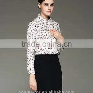 Idyllic Style Floral Printed Long Sleeve Cotton Shirt For Ladies thumbnail-4