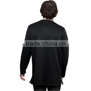 Comfortable Cotton Plain Sweatshirt Side Zipper Wholesale Crewneck Sweatshirt thumbnail-2
