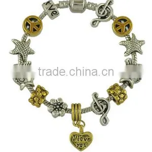 White Glass Charm Beads Bracelet Diy Animal Charm Beads Chian Bracelet Most Popular Beads Chain Bracelet thumbnail-4