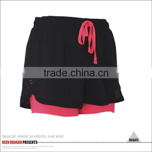 2016 New Style Double Layer Blank Yoga Pants Running Shorts thumbnail-5