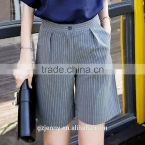 Girls Classic Fit White Stirp Suit Shorts Bermuda Shorts Women thumbnail-1