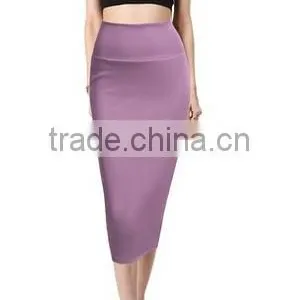Fashion Lightweight Stretchy Fabric Elastic Waist Band Pencil Skirt for Woman thumbnail-2