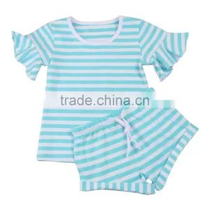 2017 Wholesale Baby Clothes Western Girls Outfit Girls Summer Sets Children Shirts Match Shorts Girl Outfit thumbnail-2